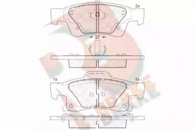 R BRAKE rb1989 -  Комплект тормозных колодок, дисковый тормоз
